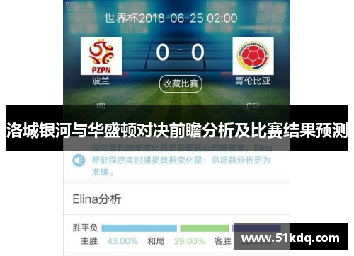 洛城银河与华盛顿对决前瞻分析及比赛结果预测